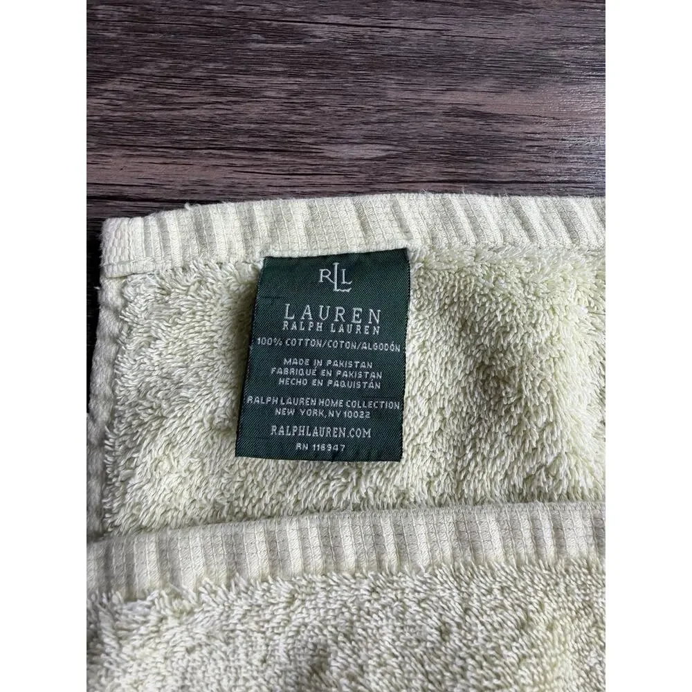 Lauren Ralph Lauren 100% Cotton Bright Yellow 53” X 29” Bath Towel Solid Single